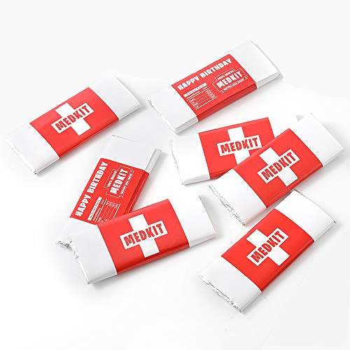 Game Party Supplies Chocolate Bar Medkit Labels with Foil Wrappings 2424 Count