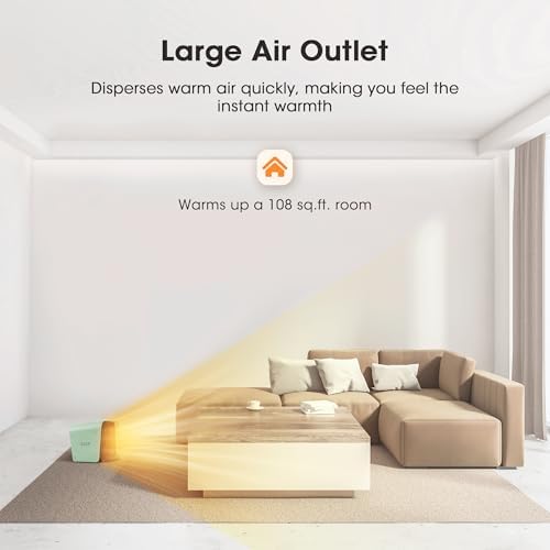 ISILER 1500W Ceramic Space Heater with Thermostat and Safety Features