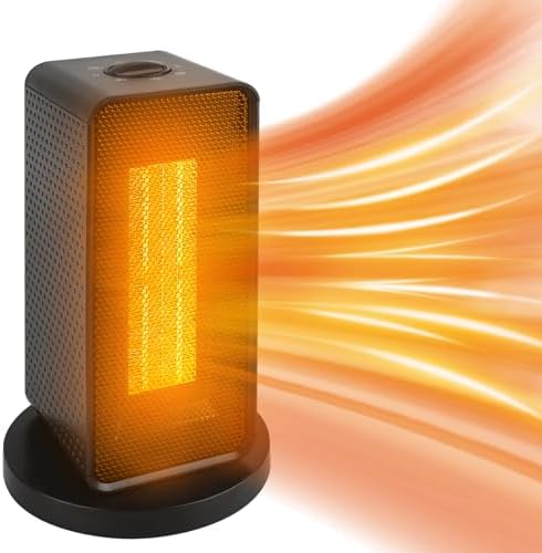 AUMIO 1200W PTC Electric Space Heater with Thermostat and 90 Oscillating