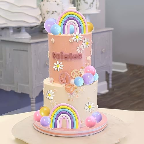 35 Piece Groovy Cake Toppers Boho Decorations Set