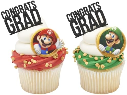 DecoPac Super Mario Cupcake Rings - 24 Pack
