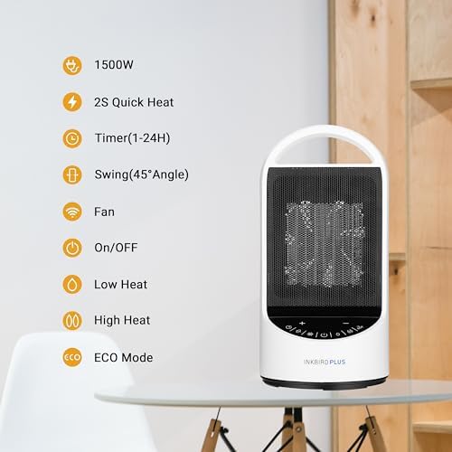 INKBIRDPLUS 1500W Electric Space Heater with Timer and Remote