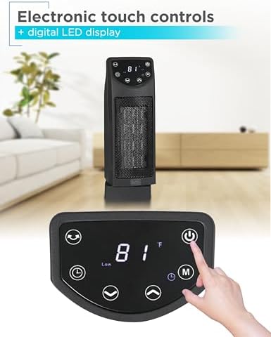 BLACKDECKER Oscillating Desktop Heater with Remote and Adjustable Thermostat