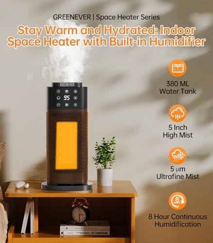 GREENEVER Space Heater with Humidifier and Remote
