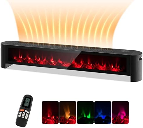 PETSITE Baseboard Heater with Remote Control and 3D Flame Effect