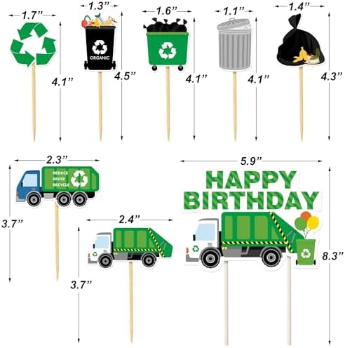 Bessmoso Garbage Truck Birthday Party Decoration Set