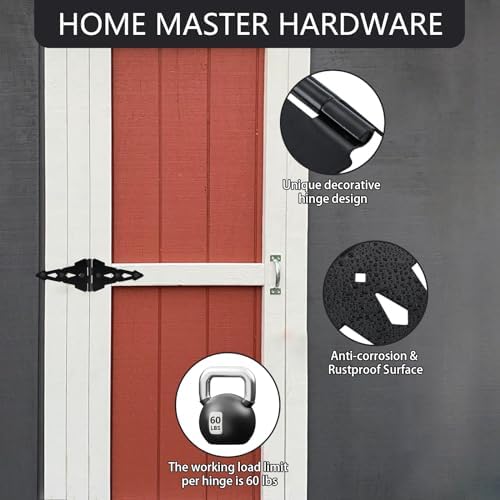 HOME MASTER HARDWARE Wood Gate Hardware Set - Heavy Duty Black Finish