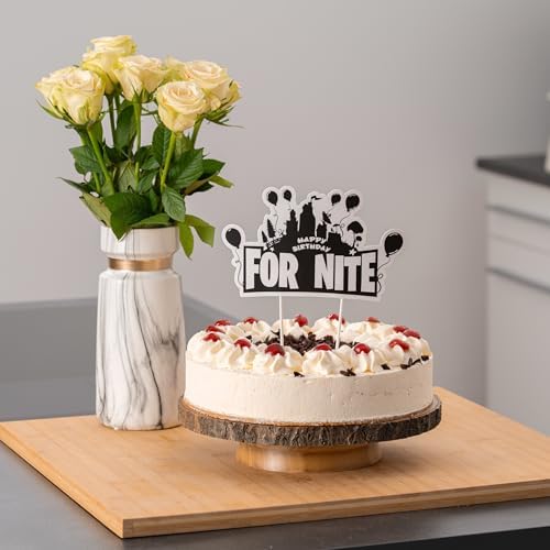 Happy Birthday Cake Topper 8 Inches Black
