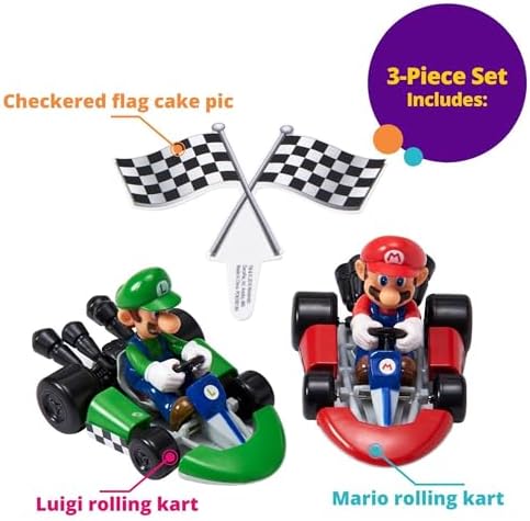 DecoSet Mario Kart Cake Decorations 3 Piece Set