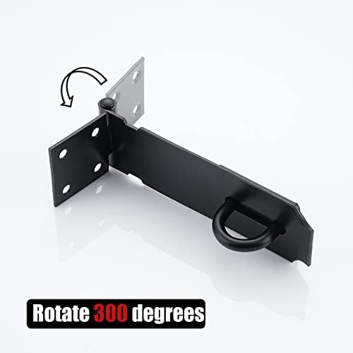 JQK Door Hasp Latch Lock DL130-PB Matte Black
