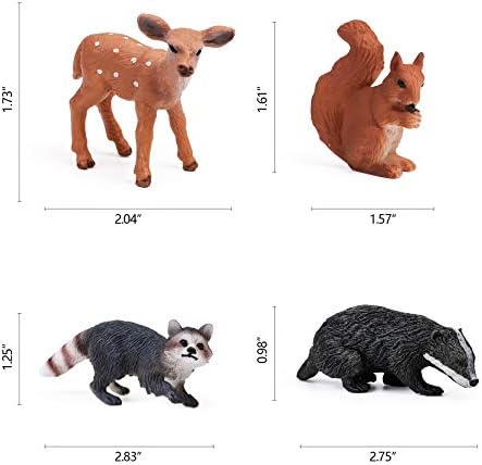 16PCS Forest Animal Baby Figures Woodland Creatures Toy Figurines for Kids