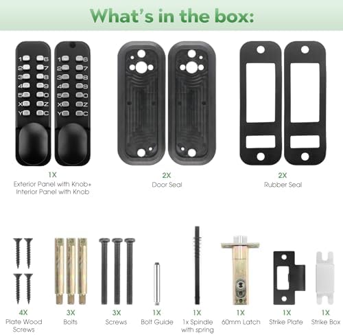 ANNFUZ 100 Mechanical Keyless Entry Door Lock Set Matte Black