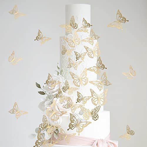 ZHUOWEISM 40PCS 3D Butterfly Cupcake Toppers Non-Edible Party Decorations