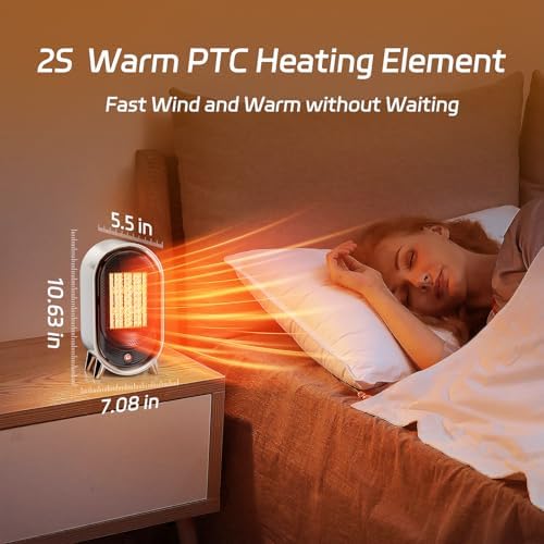 Feculs 900W Quiet Electric Space Heater for Indoor Use