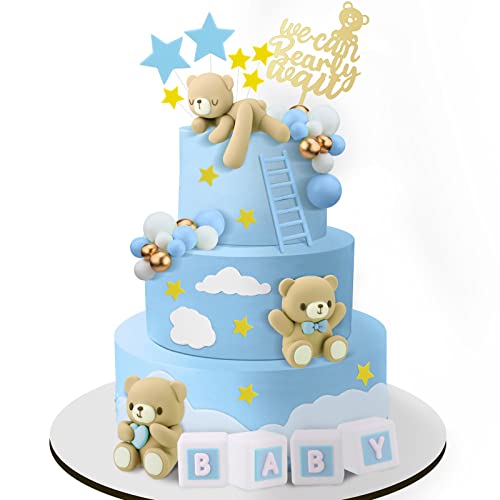 Yinder Bear Cake Toppers Set for Birthday and Baby Shower