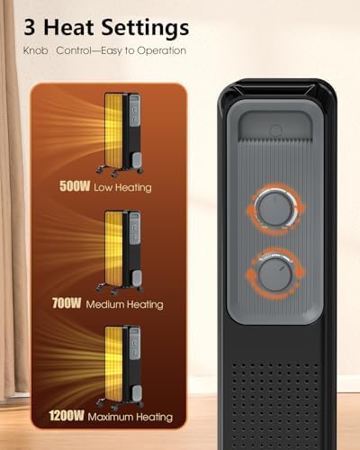 RWFLAME Oil Filled Radiator Heater with 3 Heat Settings