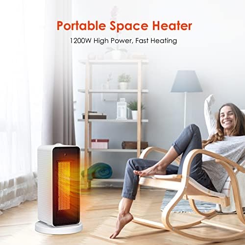 Qoosea Portable Electric Ceramic Space Heater with Thermostat