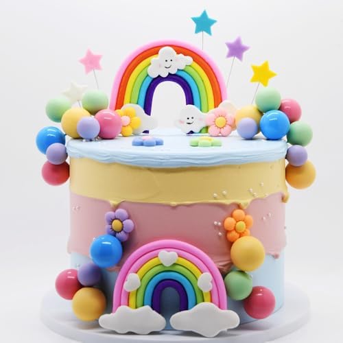 LAST HOE DOWN Rainbow Cake Toppers Boho Decor