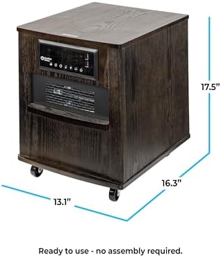 Comfort Zone Indoor Space Heater with Remote and USB Charging