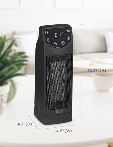 BLACKDECKER Oscillating Desktop Heater with Remote and Adjustable Thermostat