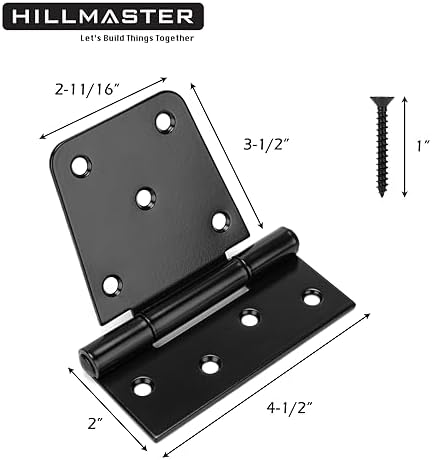 HILLMASTER 35 Inch Heavy Duty Gate Hinges 2 Pack