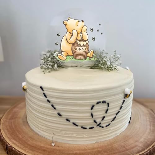 Winnie The Pooh Baby Shower Cake Topper Acrylic Decor