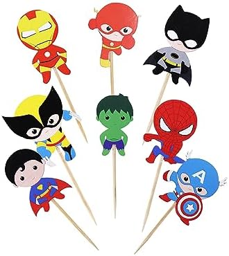 Confetti Superhero Cupcake Topper Set 24pcs
