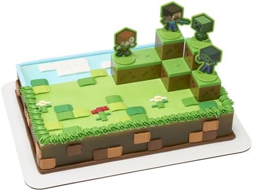 DecoSet Mobs Beware Minecraft Cake Topper 6-Piece