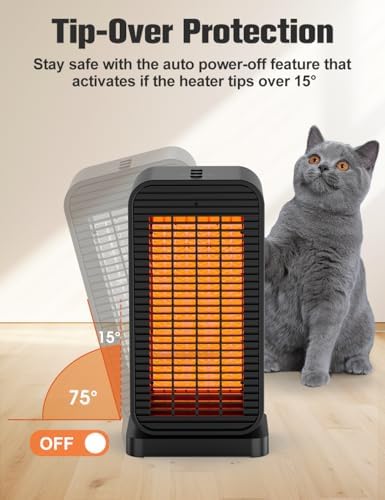 BALKO 1500W PTC Ceramic Space Heater with Thermostat and Remote Control