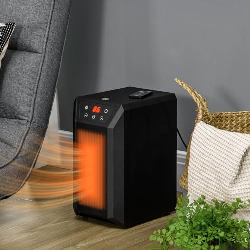 HOMCOM 1500W Electric Space Heater with Remote and 3 Modes 1