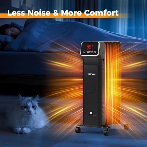 COSTWAY Oil Filled Radiator Heater with Remote Control and 24H Timer
