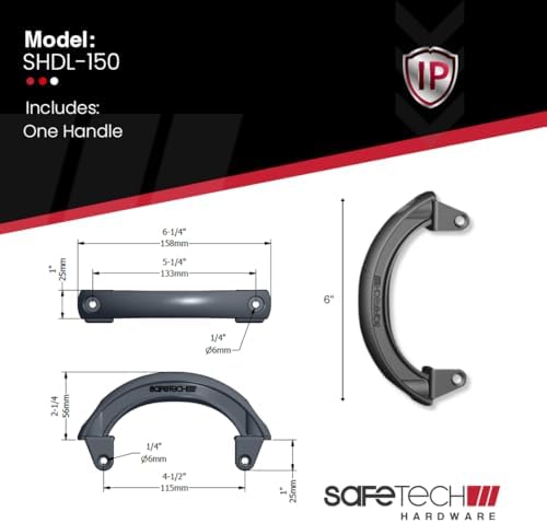Safetech Hardware SHDL-150 Polymer Pull Gate Handle - Black