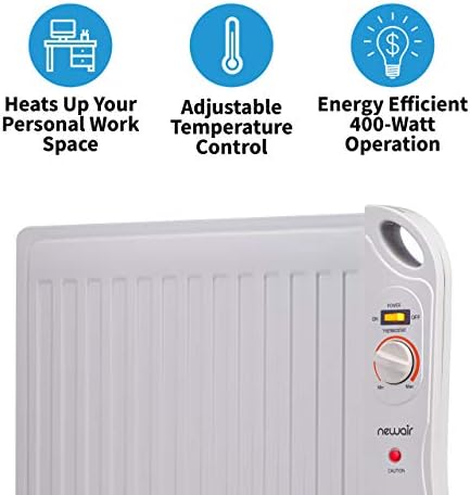 NewAir 400W Portable Under Desk Heater - Slim Silent