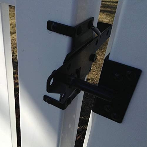 SANKINS Heavy Duty Self-Locking Gate Latch Black Steel