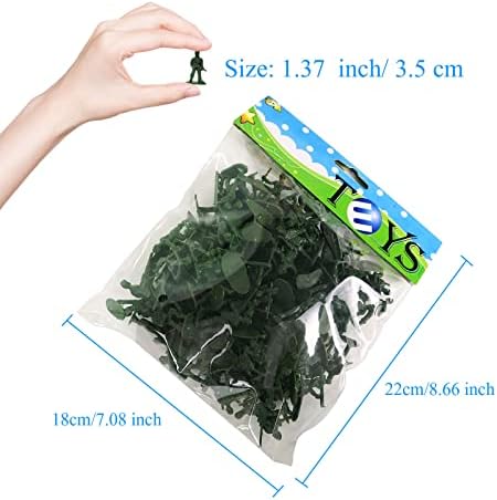 HAPTIME 100-Piece Green Toy Soldiers 137 Inch