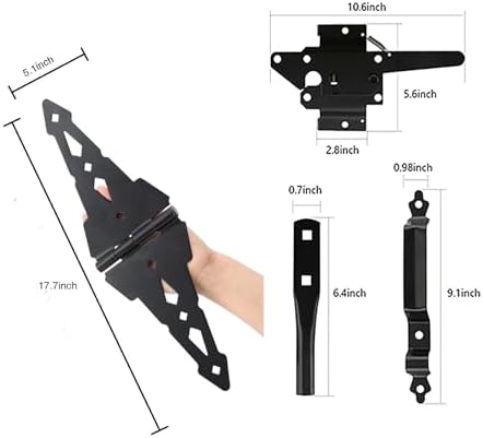 HOME MASTER HARDWARE Wood Gate Hardware Set - Heavy Duty Black Finish