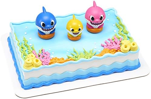 DecoSet Baby Shark Cake Topper 3-Piece Set