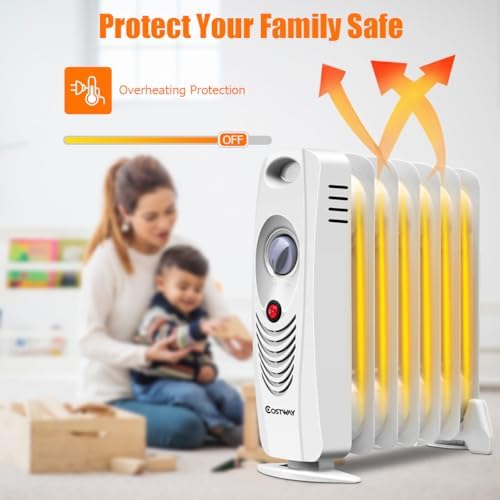 Tangkula 700W Oil-Filled Space Heater with Adjustable Thermostat