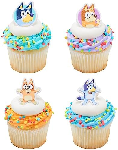 DecoPac Bluey So Much Fun Cupcake Rings - 24 Pack