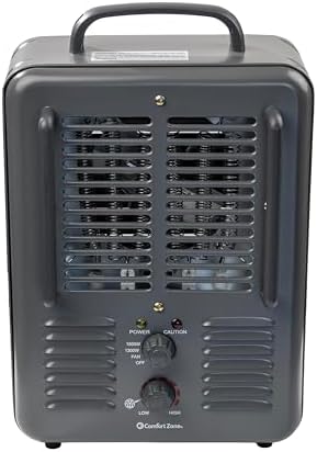 Comfort Zone Electric Space Heater with Adjustable Thermostat and Safety Features