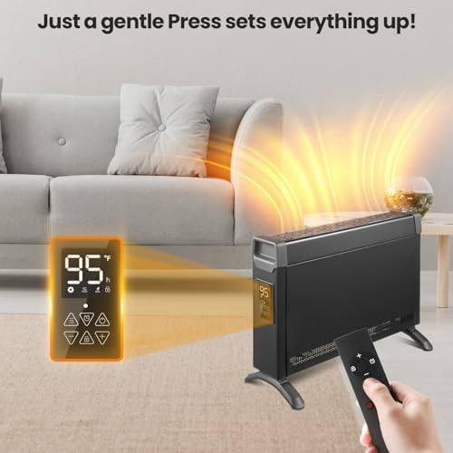 Fierscial 1500W Electric Space Heater with Remote Control and Digital Display 1