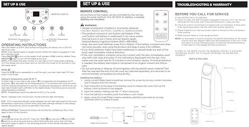 BLACKDECKER Oscillating Desktop Heater with Remote and Adjustable Thermostat