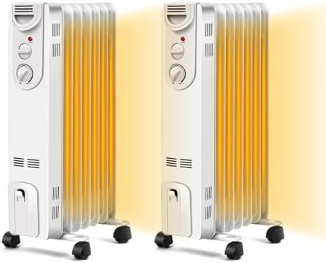 ARLIME 1500W Oil Filled Radiator Heater with Thermostat
