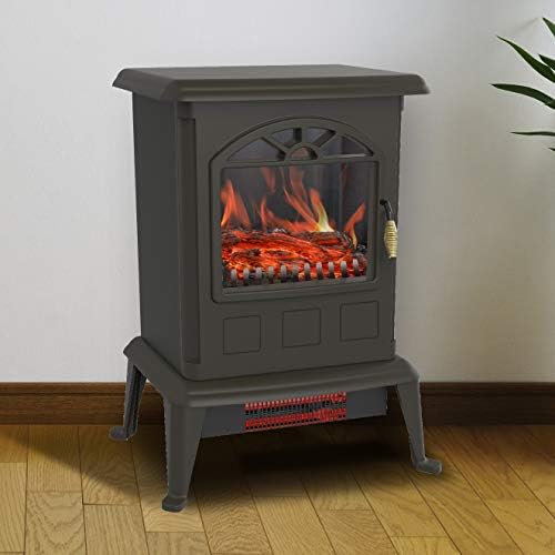 LifeSmart 1100 Watt Electric Infrared Heater with Wood Flame Effect