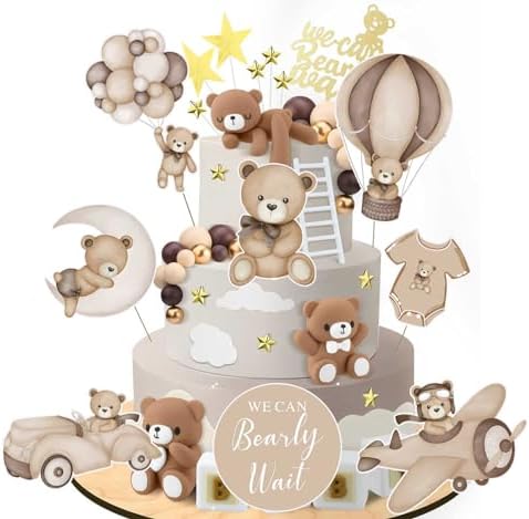 Zliisang 16Pcs Bear Baby Shower Centerpieces