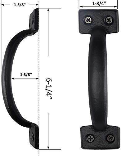 WEBI Cast Iron Gate Handle 2 Packs Black