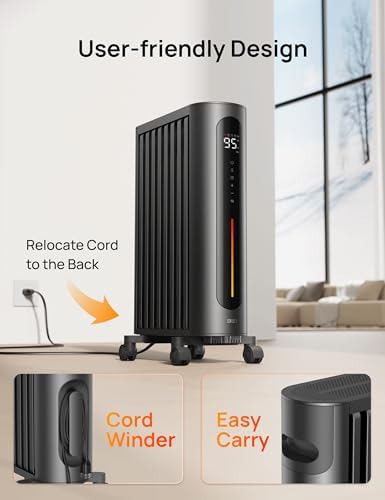 Dreo Oil Filled Radiator Heater with Remote Control and 10 Safety Features 1