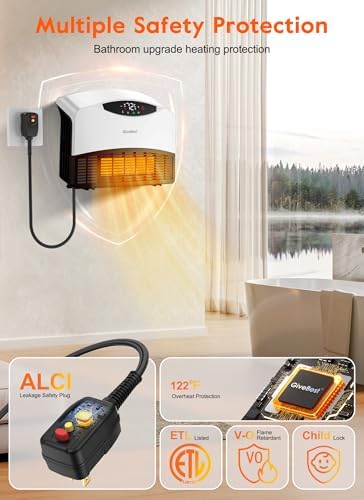 GiveBest Smart Wall Heater for Bathroom with ALCI Plug
