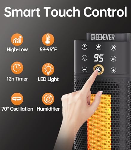 GREENEVER Space Heater with Humidifier and Remote