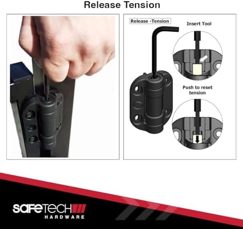 Safetech Hardware SHG-90L Self Closing Gate Hinges Black 1